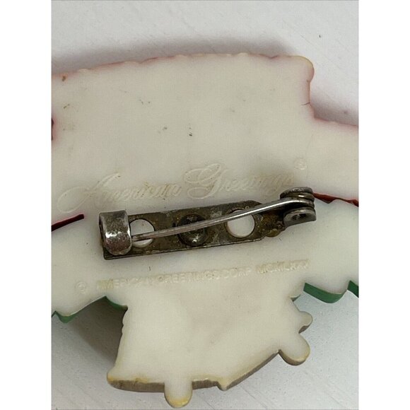 Vintage Christmas PIN Brooch "Merry Christmas" 1980s American Greetings Holiday - Picture 8 of 11